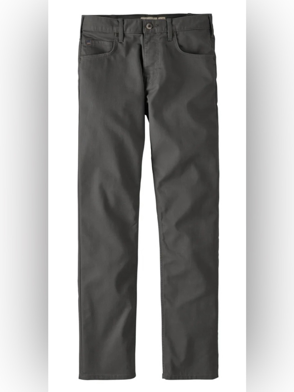 MEN’S PATAGONIA PERFORMANCE TWILL STRAIGHT JEANS, SIZE 35 x 30, FORGE GREY.